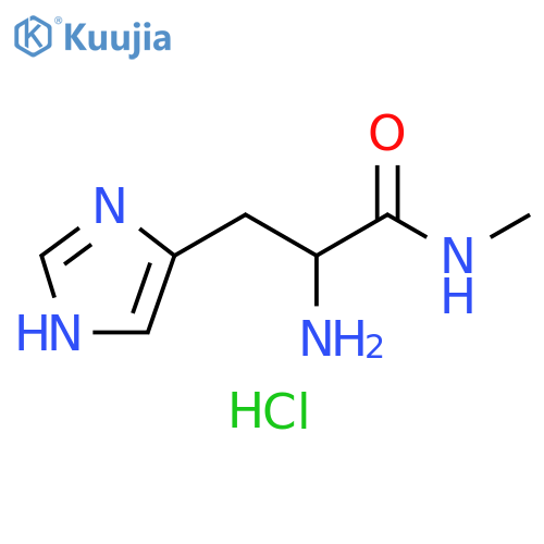 1H-Imidazole-5-propanamide, α-amino-N-methyl-, hydrochloride (1:2) structure