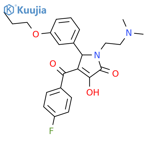 1-2-(dimethylamino)ethyl-4-(4-fluorobenzoyl)-3-hydroxy-5-(3-propoxyphenyl)-2,5-dihydro-1H-pyrrol-2-one structure