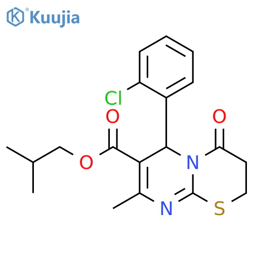 2-methylpropyl 6-(2-chlorophenyl)-8-methyl-4-oxo-2H,3H,4H,6H-pyrimido2,1-b1,3thiazine-7-carboxylate structure
