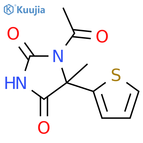1-acetyl-5-methyl-5-thiophen-2-ylimidazolidine-2,4-dione structure