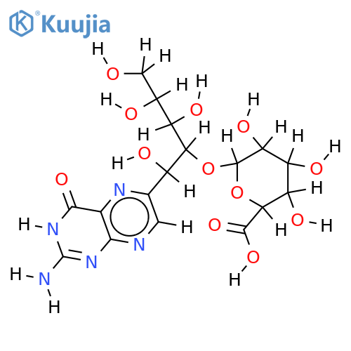 O1-[2-(2-amino-4-oxo-3,4-dihydro-pteridin-6-yl)-1-(1,2,3-dihydroxy-propyl)-ethyl]-beta-D-glucopyranuronic acid structure