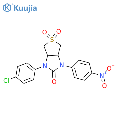 1-(4-chlorophenyl)-3-(4-nitrophenyl)-hexahydro-1H-5lambda6-thieno[3,4-d]imidazole-2,5,5-trione structure