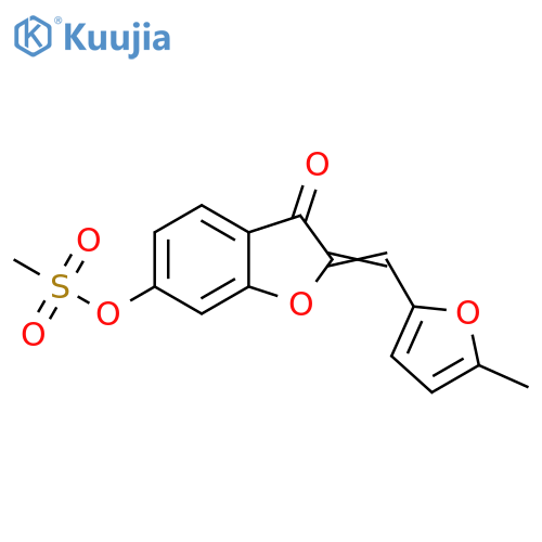 (2Z)-2-(5-methylfuran-2-yl)methylidene-3-oxo-2,3-dihydro-1-benzofuran-6-yl methanesulfonate structure