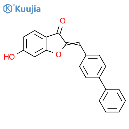 (2Z)-6-hydroxy-2-[(4-phenylphenyl)methylidene]-1-benzofuran-3-one structure