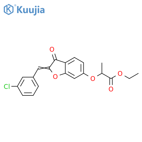 ethyl 2-{(2Z)-2-(3-chlorophenyl)methylidene-3-oxo-2,3-dihydro-1-benzofuran-6-yloxy}propanoate structure