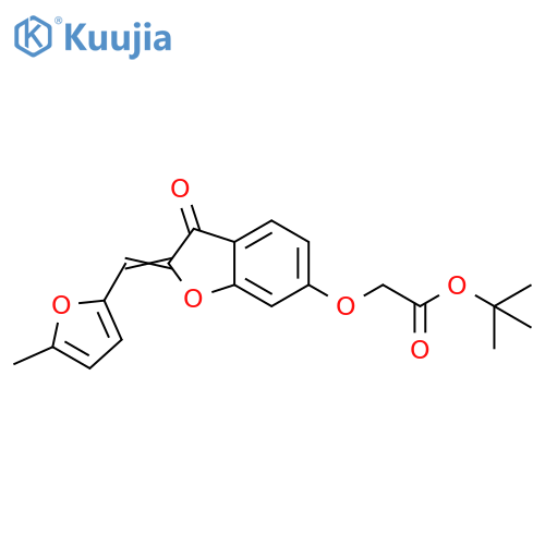 tert-butyl 2-{(2Z)-2-(5-methylfuran-2-yl)methylidene-3-oxo-2,3-dihydro-1-benzofuran-6-yloxy}acetate structure