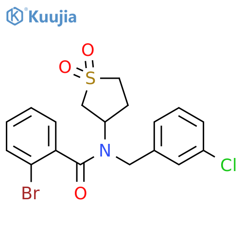 2-bromo-N-(3-chlorophenyl)methyl-N-(1,1-dioxo-1lambda6-thiolan-3-yl)benzamide structure