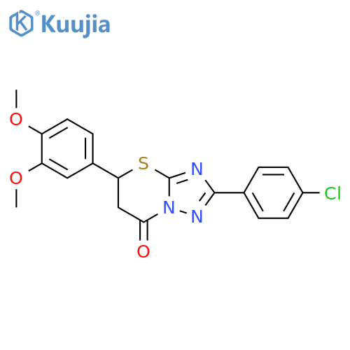 2-(4-chlorophenyl)-5-(3,4-dimethoxyphenyl)-5H,6H,7H-1,2,4triazolo3,2-b1,3thiazin-7-one structure