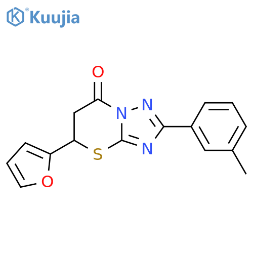 5-(furan-2-yl)-2-(3-methylphenyl)-5H,6H,7H-1,2,4triazolo3,2-b1,3thiazin-7-one structure
