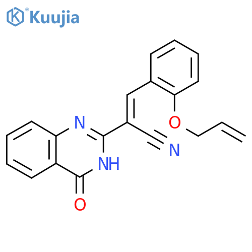 (2E)-2-(4-oxo-3,4-dihydroquinazolin-2-yl)-3-2-(prop-2-en-1-yloxy)phenylprop-2-enenitrile structure