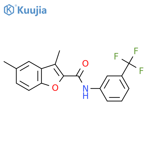 3,5-dimethyl-N-3-(trifluoromethyl)phenyl-1-benzofuran-2-carboxamide structure