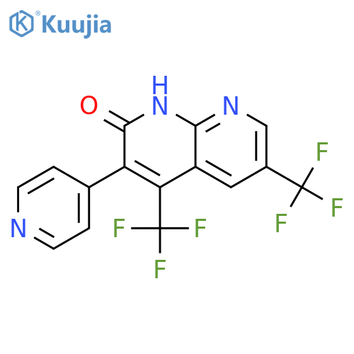 1,8-Naphthyridin-2(1H)-one, 3-(4-pyridinyl)-4,6-bis(trifluoromethyl)- structure