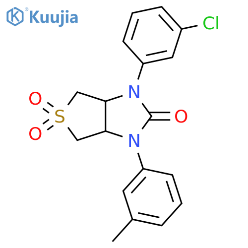 1-(3-chlorophenyl)-3-(3-methylphenyl)-hexahydro-1H-5lambda6-thieno3,4-dimidazole-2,5,5-trione structure