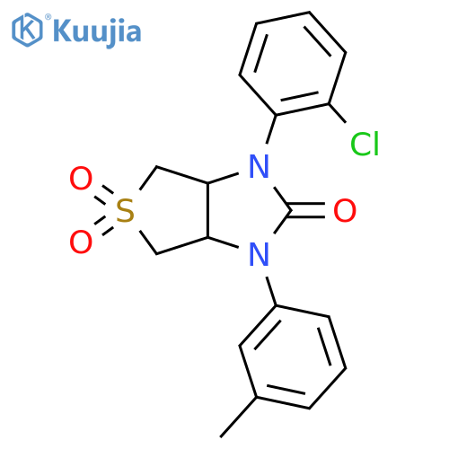 1-(2-chlorophenyl)-3-(3-methylphenyl)-hexahydro-1H-5lambda6-thieno3,4-dimidazole-2,5,5-trione structure