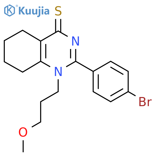 2-(4-bromophenyl)-1-(3-methoxypropyl)-1,4,5,6,7,8-hexahydroquinazoline-4-thione structure