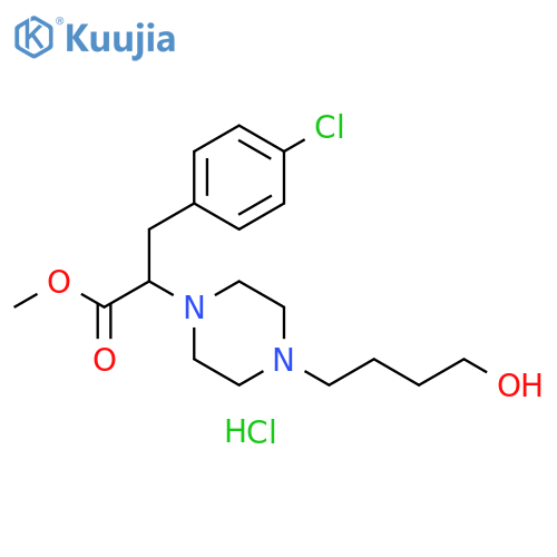 1-Piperazineacetic acid, α-[(4-chlorophenyl)methyl]-4-(4-hydroxybutyl)-, methyl ester, hydrochloride (1:2) structure