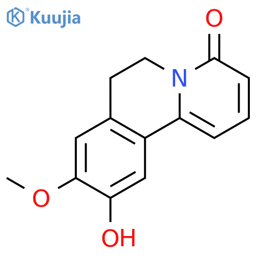 4H-Benzo[a]quinolizin-4-one, 6,7-dihydro-10-hydroxy-9-methoxy- structure