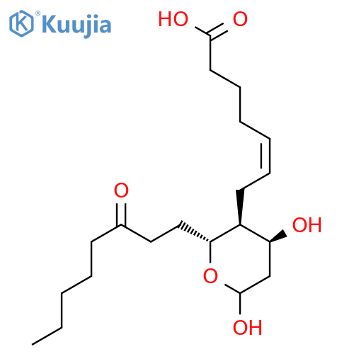 (5Z)-7-[(2R,3S,4S)-4,6-dihydroxy-2-(3-oxooctyl)tetrahydro-2H-pyran-3-yl]hept-5-enoic acid (non-preferred name) structure