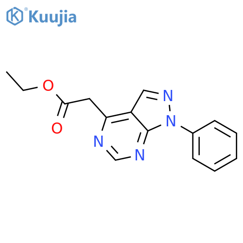1H-Pyrazolo[3,4-d]pyrimidine-4-acetic acid, 1-phenyl-, ethyl ester structure