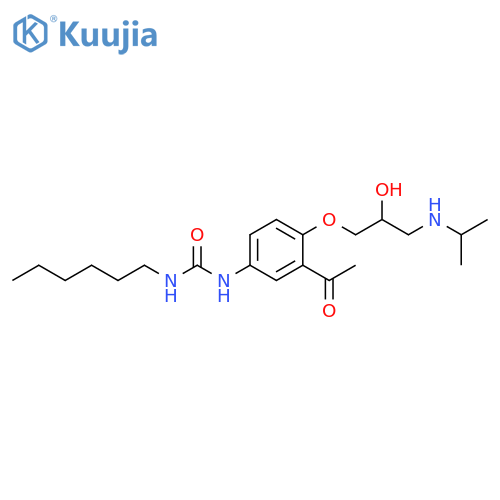Urea,N-[3-acetyl-4-[2-hydroxy-3-[(1-methylethyl)amino]propoxy]phenyl]-N'-hexyl- structure