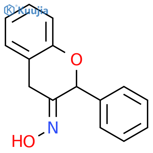2H-1-Benzopyran-3(4H)-one, 2-phenyl-, oxime structure
