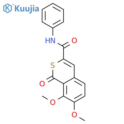 7,8-dimethoxy-1-oxo-N-phenyl-1H-isothiochromene-3-carboxamide structure