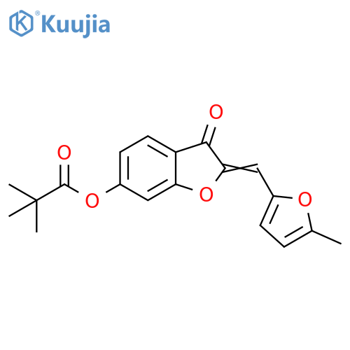 (2Z)-2-(5-methylfuran-2-yl)methylidene-3-oxo-2,3-dihydro-1-benzofuran-6-yl 2,2-dimethylpropanoate structure