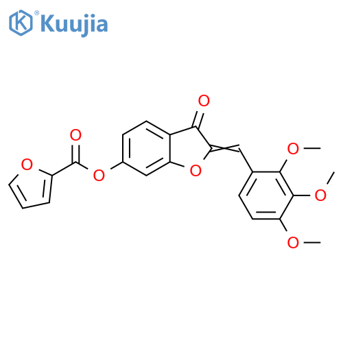 (2Z)-3-oxo-2-(2,3,4-trimethoxyphenyl)methylidene-2,3-dihydro-1-benzofuran-6-yl furan-2-carboxylate structure