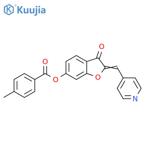 (2Z)-3-oxo-2-(pyridin-4-yl)methylidene-2,3-dihydro-1-benzofuran-6-yl 4-methylbenzoate structure