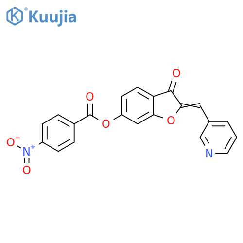 (2Z)-3-oxo-2-(pyridin-3-yl)methylidene-2,3-dihydro-1-benzofuran-6-yl 4-nitrobenzoate structure