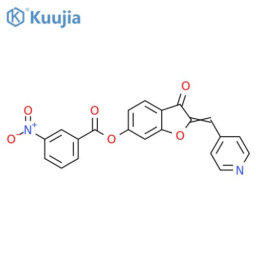 (2Z)-3-oxo-2-(pyridin-4-yl)methylidene-2,3-dihydro-1-benzofuran-6-yl 3-nitrobenzoate structure