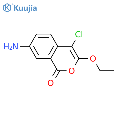 1H-2-Benzopyran-1-one, 7-amino-4-chloro-3-ethoxy- structure