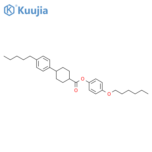 Cyclohexanecarboxylic acid, 4-(4-pentylphenyl)-, 4-(hexyloxy)phenyl ester structure