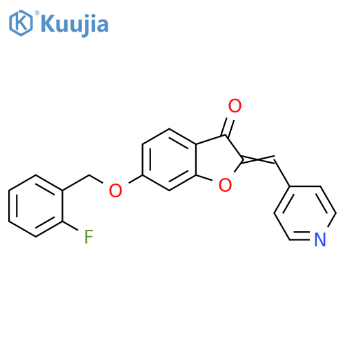 (2Z)-6-(2-fluorophenyl)methoxy-2-(pyridin-4-yl)methylidene-2,3-dihydro-1-benzofuran-3-one structure