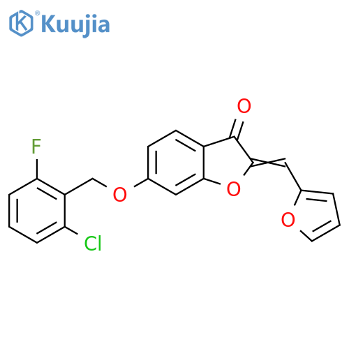 (2Z)-6-(2-chloro-6-fluorophenyl)methoxy-2-(furan-2-yl)methylidene-2,3-dihydro-1-benzofuran-3-one structure