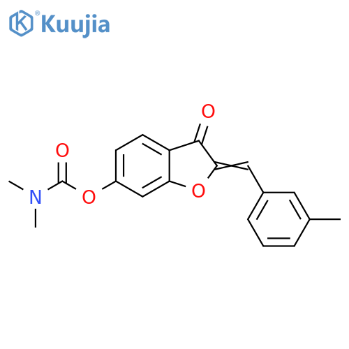(2Z)-2-(3-methylphenyl)methylidene-3-oxo-2,3-dihydro-1-benzofuran-6-yl N,N-dimethylcarbamate structure