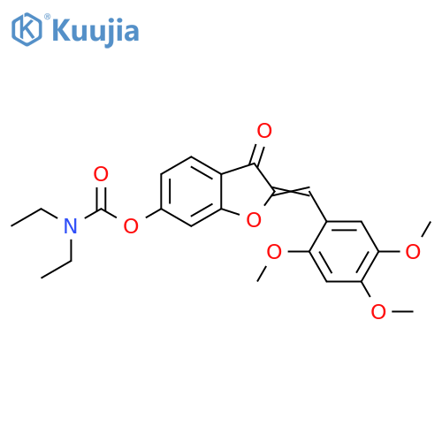 (2Z)-3-oxo-2-(2,4,5-trimethoxyphenyl)methylidene-2,3-dihydro-1-benzofuran-6-yl N,N-diethylcarbamate structure