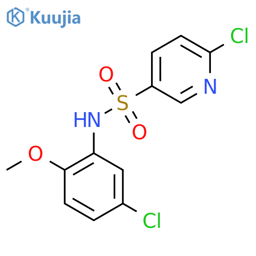6-chloro-N-(5-chloro-2-methoxyphenyl)pyridine-3-sulfonamide structure