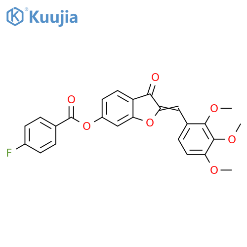 (Z)-3-oxo-2-(2,3,4-trimethoxybenzylidene)-2,3-dihydrobenzofuran-6-yl 4-fluorobenzoate structure