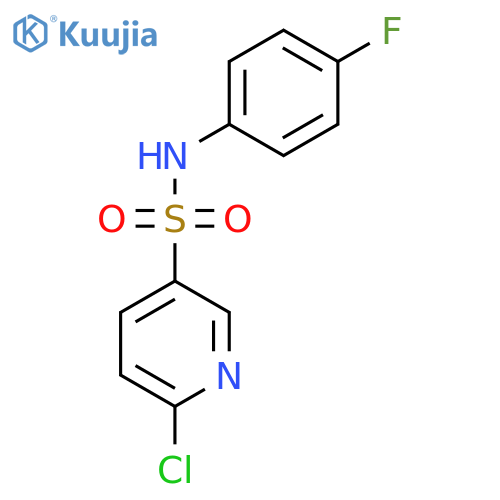 6-chloro-N-(4-fluorophenyl)pyridine-3-sulfonamide structure