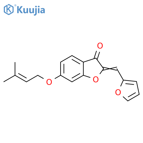 (2Z)-2-(furan-2-yl)methylidene-6-(3-methylbut-2-en-1-yl)oxy-2,3-dihydro-1-benzofuran-3-one structure