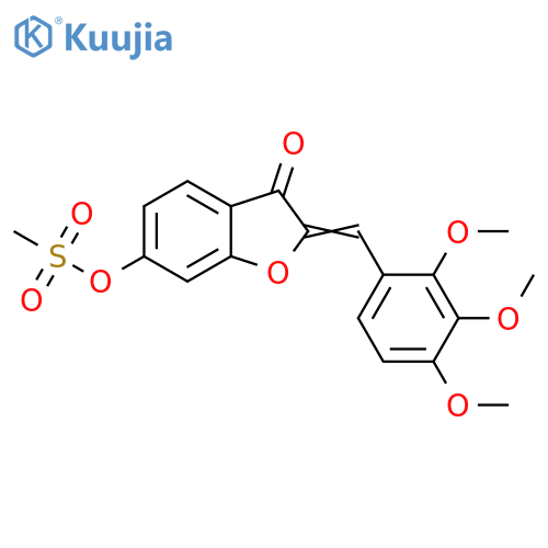 (2Z)-3-oxo-2-(2,3,4-trimethoxyphenyl)methylidene-2,3-dihydro-1-benzofuran-6-yl methanesulfonate structure