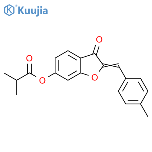 (2Z)-2-(4-methylphenyl)methylidene-3-oxo-2,3-dihydro-1-benzofuran-6-yl 2-methylpropanoate structure