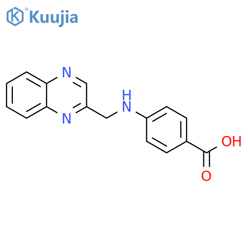 Benzoic acid, 4-[(2-quinoxalinylmethyl)amino]- structure