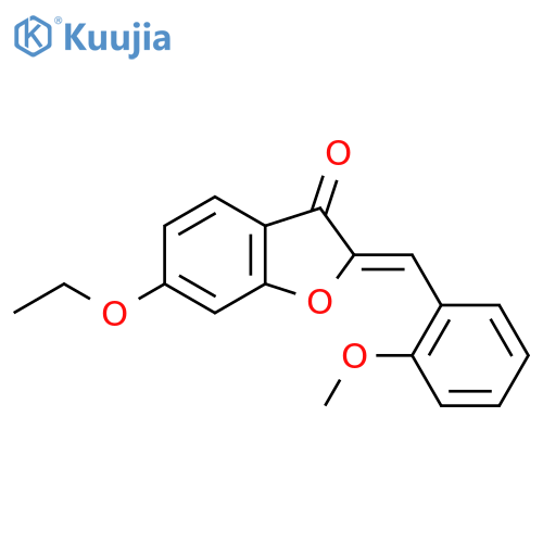(2Z)-6-ethoxy-2-(2-methoxyphenyl)methylidene-2,3-dihydro-1-benzofuran-3-one structure
