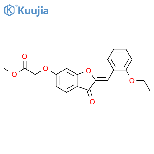 methyl 2-{(2Z)-2-(2-ethoxyphenyl)methylidene-3-oxo-2,3-dihydro-1-benzofuran-6-yloxy}acetate structure