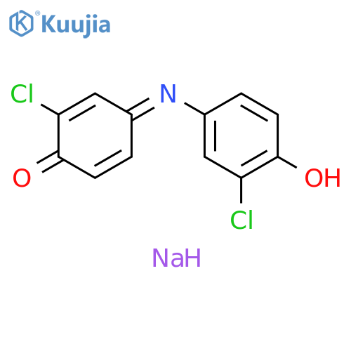 2,5-Cyclohexadien-1-one, 2-chloro-4-[(3-chloro-4-hydroxyphenyl)imino]-, sodium salt (1:1) structure