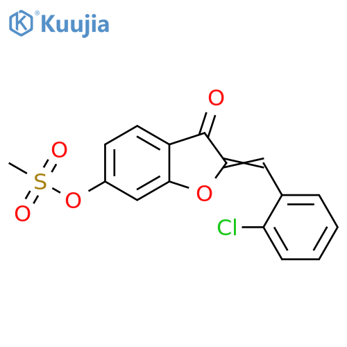 (2Z)-2-(2-chlorophenyl)methylidene-3-oxo-2,3-dihydro-1-benzofuran-6-yl methanesulfonate structure