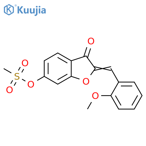 (2Z)-2-(2-methoxyphenyl)methylidene-3-oxo-2,3-dihydro-1-benzofuran-6-yl methanesulfonate structure