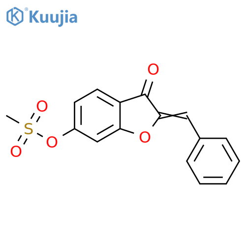 (2Z)-3-oxo-2-(phenylmethylidene)-2,3-dihydro-1-benzofuran-6-yl methanesulfonate structure